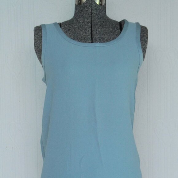 80's YSL Yves Saint Laurent top tank, icy blue - Picture 1 of 3